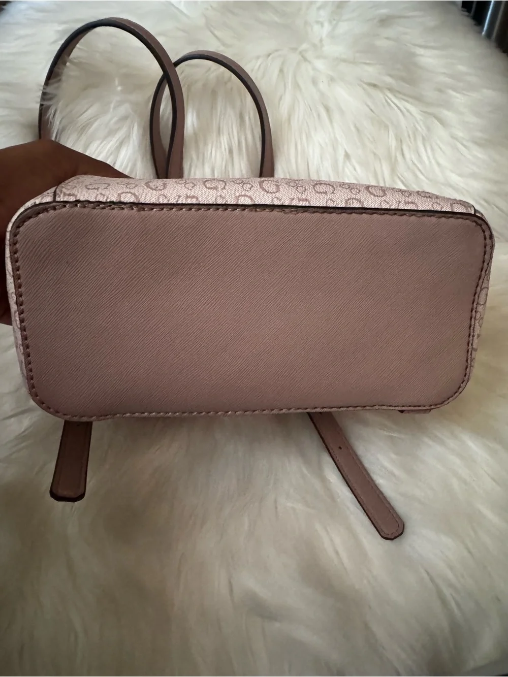 GUESS Blush Pink Signature Chain Detail Backpack